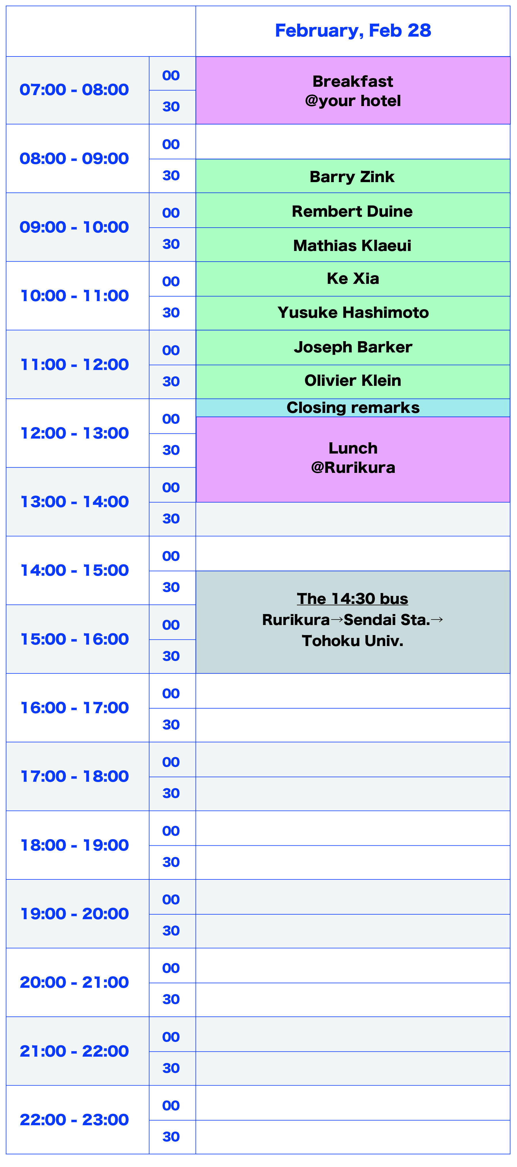 3rd Day Schedule