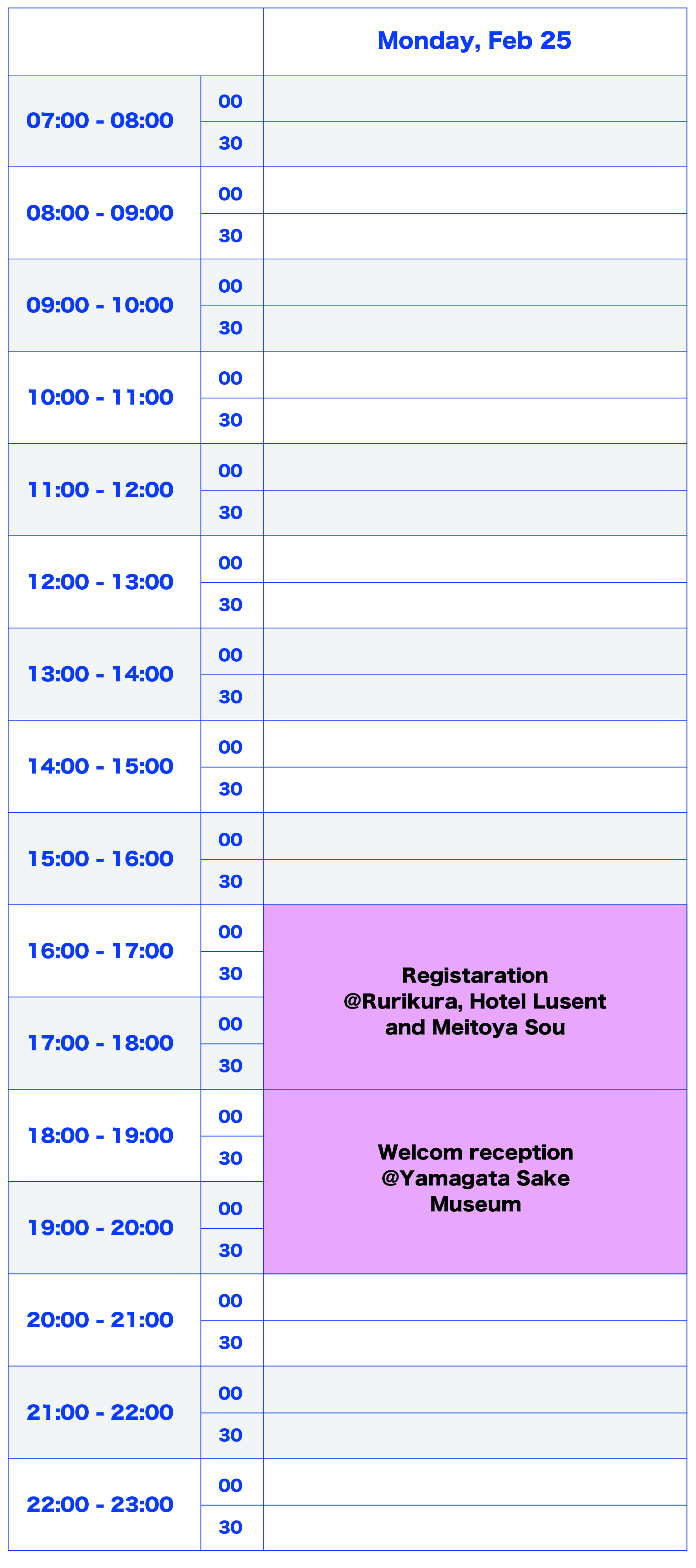 First Day Schedule