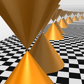 Unlike conventional topological insulators, the electronic states of those made from crystalline tin telluride assume a ‘double cone’ shape